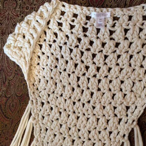 Crochet White House Black Market Vest - Picture 2 of 11